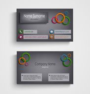 Business card with colored circles design template