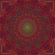 Ornamental green-red round background N2