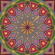 Ornamental geometrical ethnic round background N2