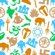 hinduism religions symbols vector seamless color pattern eps10 N2