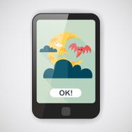 Halloween moon flat icon with long shadow eps10