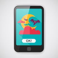 Halloween moon flat icon with long shadow eps10 N2