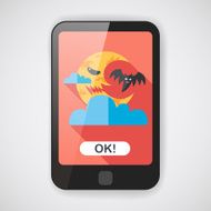 Halloween moon flat icon with long shadow eps10 N3