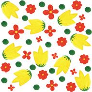 Background of colorful flowers and circles