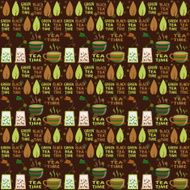 TEA BLACK GREEN PATTERN BROWN N2