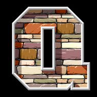 stone letter Q