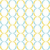 Scandinavian design pattern with rhythmic circles on white background N2
