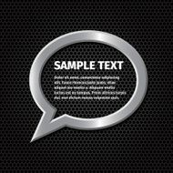 Ellipse silver speech bubbles for message on dark background