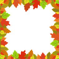 Colorful autumn leaves frame Vector pattern for your design N2