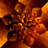Retro flower illustration Special shaped petal Gold color deco Composition