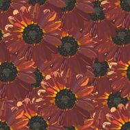 Seamless background with brown sunflowers Vector illustration N2