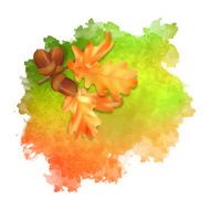 Vector watercolor spot autumn leaves