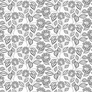 Vector Seamless Monochrome Floral Pattern N267