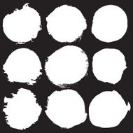 Grunge paint circle vector element set Brush smear stain texture N2