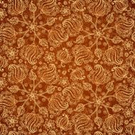 Chocolate abstract doodle flowers seamless pattern