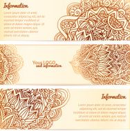 Ornate henna ornament vintage vector banners N2
