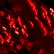 Red fractal texture metal tile Full frame square plate Shadow