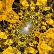 Abstract yellow black fractal Shiny white energy Space time travel