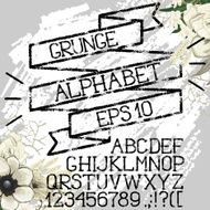 Chalk alphabet with floral design N2