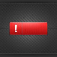 Red icon warning sign exclamation point web internet button