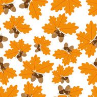 Acorns With Oak Leaves in Autumn Seamless Texture N2