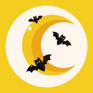 Halloween moon theme elements