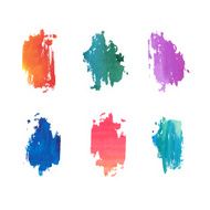 Set of abstract colored watercolor stains