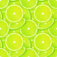 Green juicy lime slice vector seamless pattern