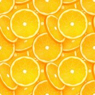 Orange juicy slice vector seamless pattern