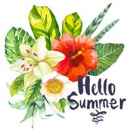 Vector illustration with watercolor flowers N40