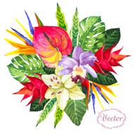 Vector illustration with watercolor flowers N41