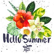 Vector illustration with watercolor flowers N43