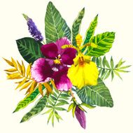 Vector illustration with watercolor flowers N44