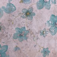 Blue flowers on grange violet background N2