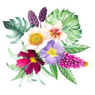 Vector illustration with watercolor flowers N47