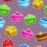 Pattern with cake stickers