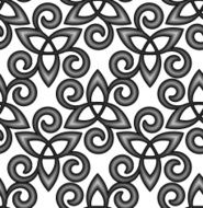 Black and white vector celtic triskels seamless pattern N2