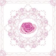 Ornamental purple element with rose