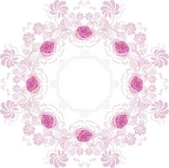 Ornamental purple circular element with roses