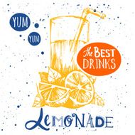 Vector illustration on white background with lemonade