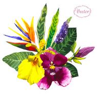 Vector illustration with watercolor flowers N55