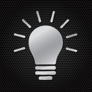 Silver light lamp Idea symbol on dark background N2