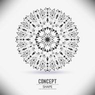 Abstract geometric shapes from circular dots and triangles