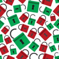 security red and green padlock seamless pattern eps10 N2