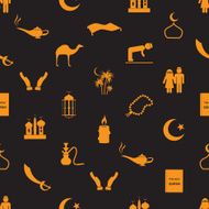 islamic religion simple icons seamless pattern eps10 N2