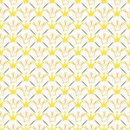 Simple seamless pattern with crown and line Orange whit N2