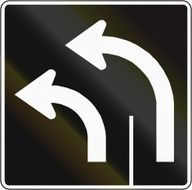 Two Lanes Turn Left in Canada