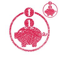 Piggy bank coins cash money savings theme vector icon