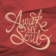 &quot;Awake my Soul&quot; quote poster on red wrapping paper background N2