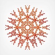 Red snowflakes Vector illustration N2